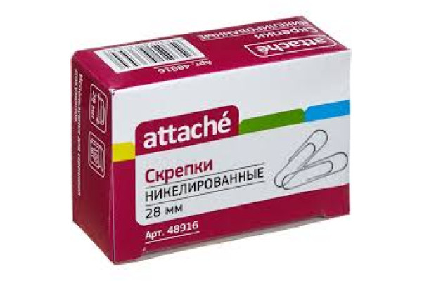 Скрепки металл 28мм 100 шт/уп.