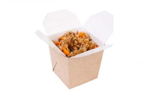 Упаковка ECO картон ламин. 560 мл 90х90х100мм  NOODLES L (420) для лапши крафт 420 шт/уп.